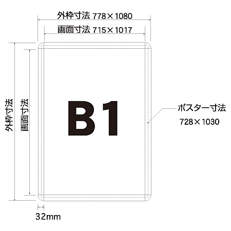 ■B1サイズ寸法図