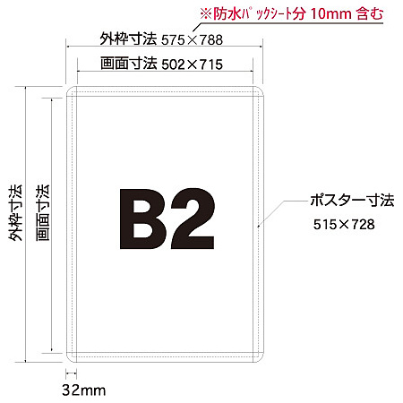 ■寸法図：B2サイズ