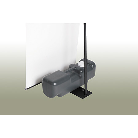 ■ベースがスチール板で安定性抜群！ベースの上には注水タンク等の重し（別売）を乗せることができます