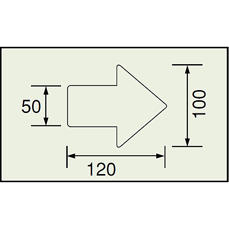 ■寸法図(mm)／矢印ステッカー