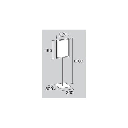図面・・・標識450×300mm用屋内用スタンド 868-27