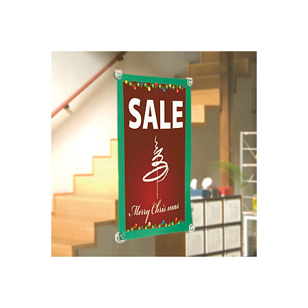 ウインドウに大判ポスターを簡単便利に展示。