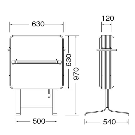 ■寸法図:202 角丸アルミスタンドLED LLT51-31