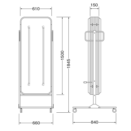 ■寸法図:250 角丸アルミスタンドLED LLT54-44