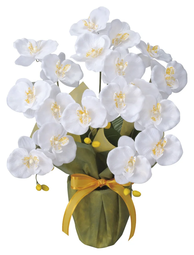 光触媒 人工観葉植物 造花 ミディ胡蝶蘭W (高さ50cm) (25K40) - 店舗