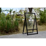 サインモールオリジナル ショップサインスタンド ブラック 透明アクリル板仕様