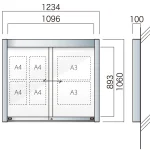 アルミ掲示板 AGP-1210W/1510W/1810W 壁付型 ガラス引き違い式