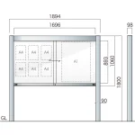 アルミ掲示板 AGP-1210/1510/1810 自立型 ガラス引き違い式