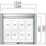 跳ね上げ式 壁付型 アルミ掲示板 AGS-1210W/1510W/1810W