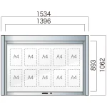 跳ね上げ式 壁付型 アルミ掲示板 AGS-1210W/1510W/1810W