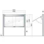 跳ね上げ式自立アルミ掲示板 AGS-1210/1510/1810 自立型