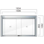 跳ね上げ式 壁付型 アルミ掲示板 AGS-1210W/1510W/1810W