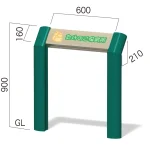 傾斜付き埋込案内看板 インフォメックス Gタイプ G-1 表示面W600xH160mm 仕様:R支柱