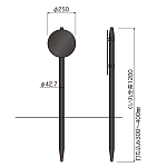 コンクリ基礎不要 打込杭サイン リーフLCOタイプ ブラックカラー