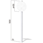 アルミ支柱プレート看板 インフォメックス NECOタイプ Φ450 片面 (NECO-1)