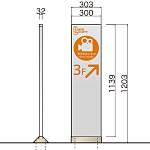 アンカー自立サイン パネルサ PX-3012AS シルバー