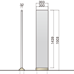 アンカー自立サイン パネルサ PX-3015AS シルバー
