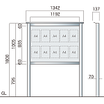 保護板(ガラス)なし 屋外用簡易・自立型アルミ掲示板 SBD-1210/1510/1810