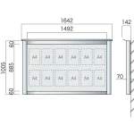 保護板(ガラス)なし 屋外用簡易・壁付型アルミ掲示板 SBD-1210W/1510W/1810W