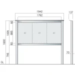 保護板(ガラス)なし 屋外用簡易・自立型アルミ掲示板 SBD-1210/1510/1810