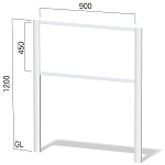 横長パネル型エコノミーサイン エッグ＆キューブ W-2 エッグ支柱 ※支柱カラー6種有