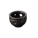 陶器・花の和珍味入 黒  (W26717)