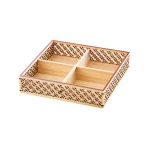 ひのき細密盛器 七宝 四ツ切  (W27578)