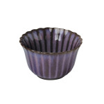 菊型黒土華小付 古代紫  (W29179)