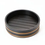 天然木盛込桶 黒彩色(目皿付) 9寸  (W30018)