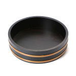 天然木盛込桶 黒彩色(目皿なし) 尺1  (W30026)