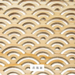 ひのき細密・正角料理箱 青海波  (W38086)