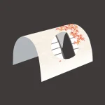 月見窓ドーム掛紙 赤もみじ  (100枚入)  (W66234)