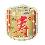 かざり 祝 菰樽  寿 五色瀧縞  (W56680)