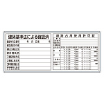 薄型許可票2点表示入パネル 表示:建築基準法による確認済・道路占用使用許可証 小 (302-61A)