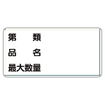 アルミ製危険物標識 第類品名最大数量横 (319-131)
