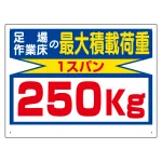 積載荷重標識 250kg (329-11)