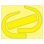 安全帯使用確認ステッカー 10枚1組 蛍光黄 110×136 無地 (335-28Y)