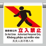 ワンタッチ取付標識（４カ国語・ピクトタイプ）