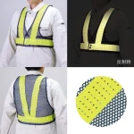 風抜けメッシュショートベスト 紺×黄反射 (379-622)