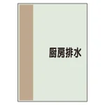 配管識別シート(大)　1000×250 厨房排水 (407-50)