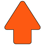 矢印ステッカー　10枚一組 黄赤 (456-08)