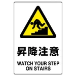 JIS規格安全標識 昇降注意
