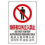 日英中韓4カ国語 アルミ JIS規格安全標識 450×300