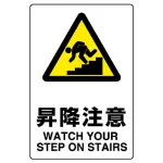 JIS規格安全標識 昇降注意