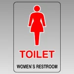 透明ステッカー JIS規格安全標識（小）5枚1組 150×100 女子用トイレ（小 5枚1組） (807-71B)