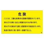 二酸化炭素消火設備標識 日本消防標識工業会推奨シール付 H270×W480 危険 ここには・・ (809-404)
