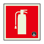 消防標識消火器蓄光(図記号のみ) 90角 (825-18A)
