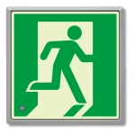 高輝度蓄光標識 避難口 C200級 ルミット 右向き 壁面用(樹脂フレーム付) (836-06)