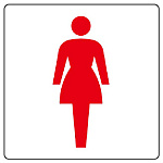 女子用トイレ PVC ステッカー 100×100 (839-09B)