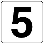 番号札ステッカー(小) 5枚入 5 (844-65)